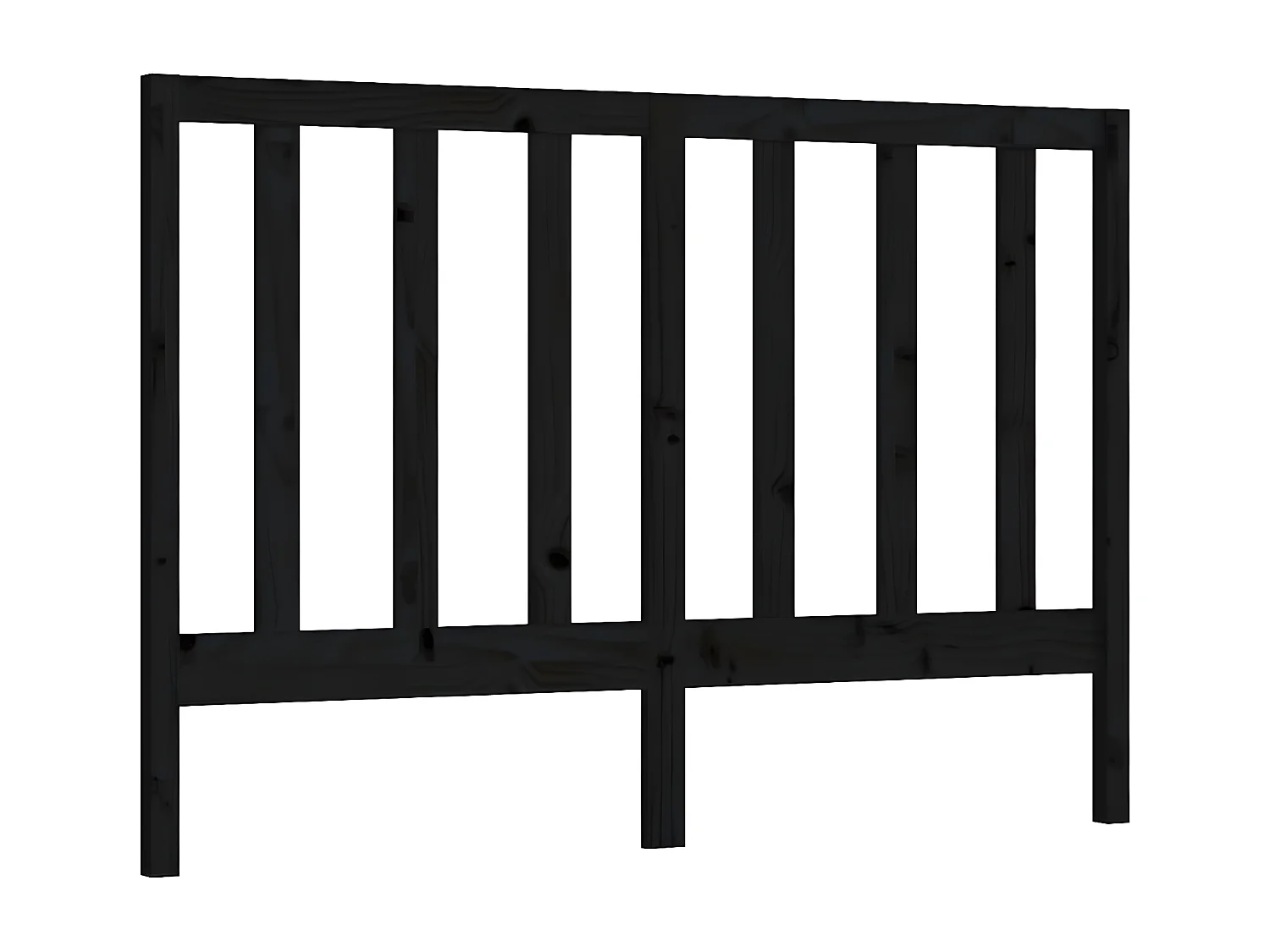 Tête de lit Noir 156x4x100 cm Bois massif de pin