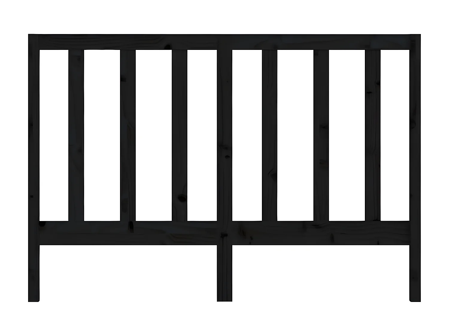 Tête de lit Noir 156x4x100 cm Bois massif de pin