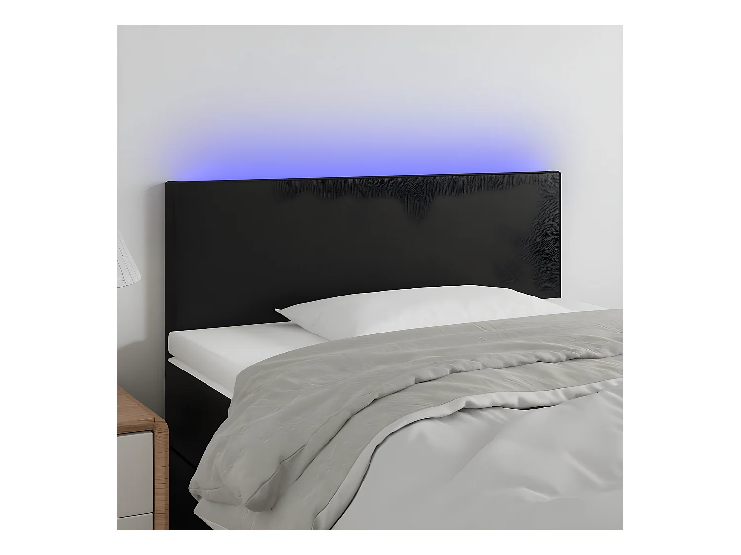 Tête de lit à LED Noir 90x5x78/88 cm Similicuir