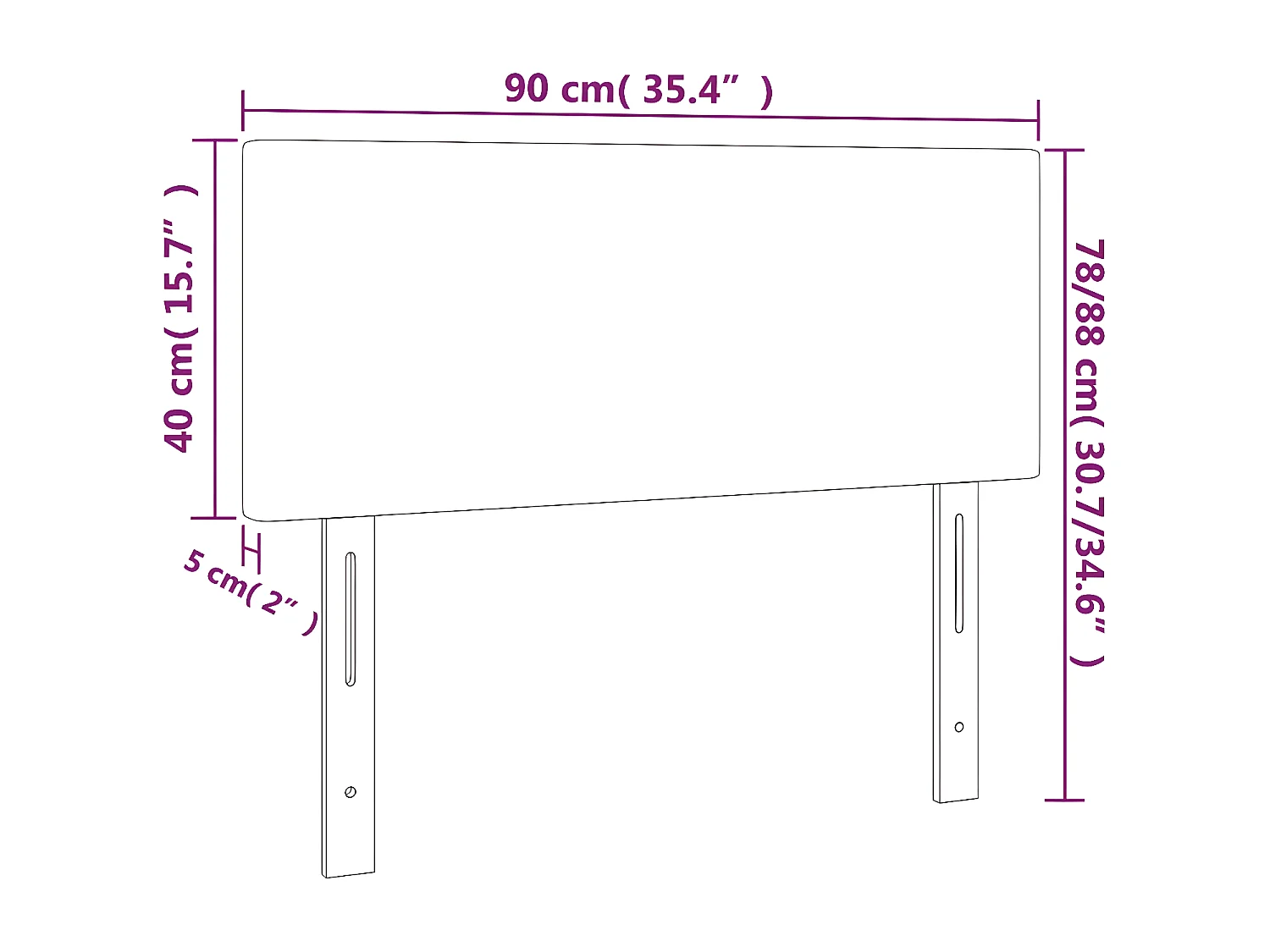 Tête de lit à LED Noir 90x5x78/88 cm Similicuir