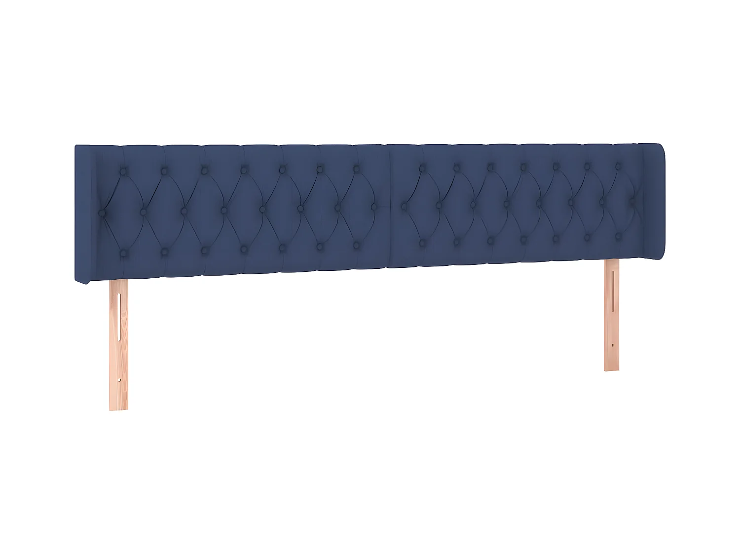 Tête de lit avec oreilles Bleu 183x16x78/88 cm Tissu