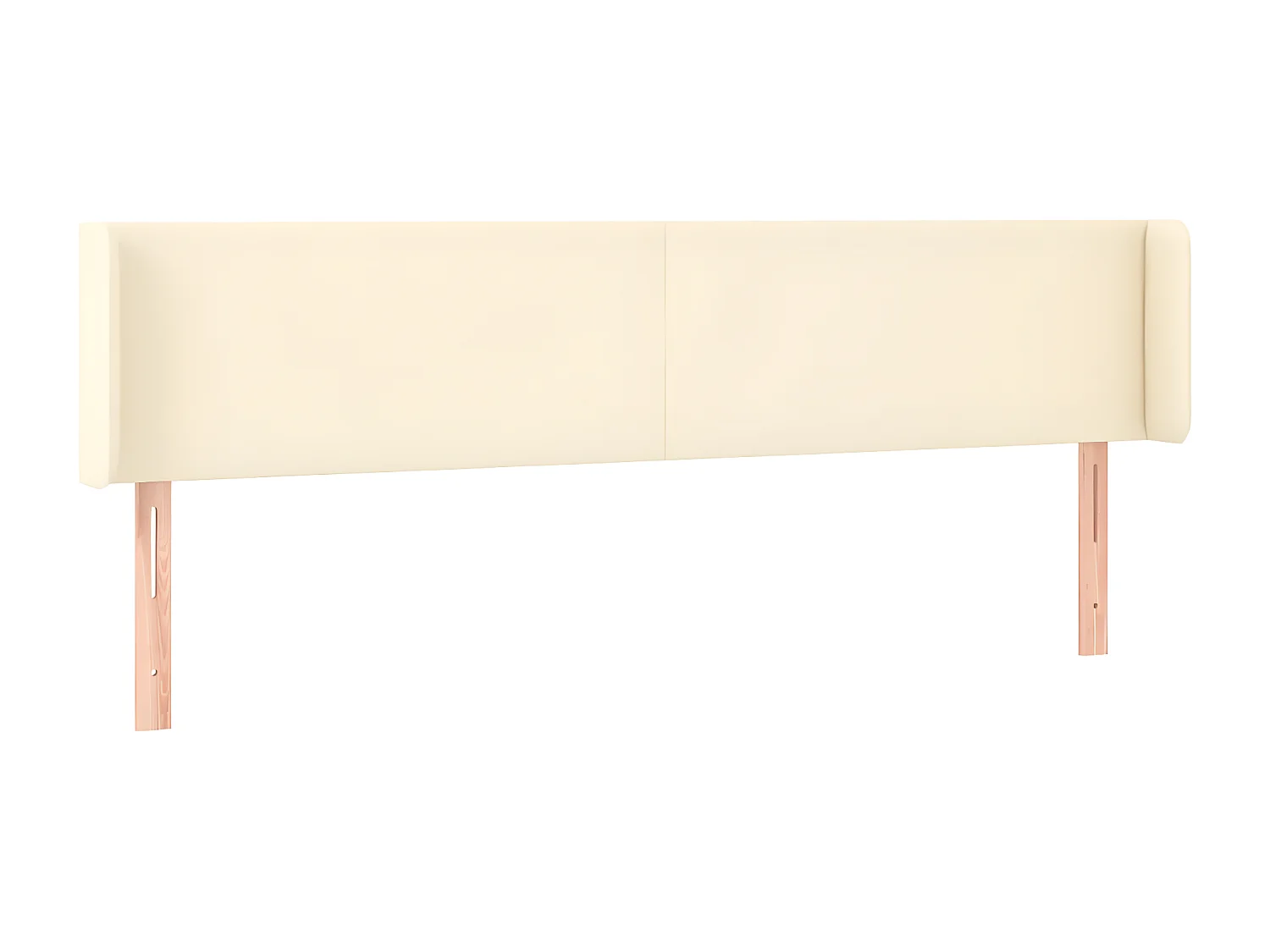 Cabecero de cuero sintético color crema 163x16x78/88 cm