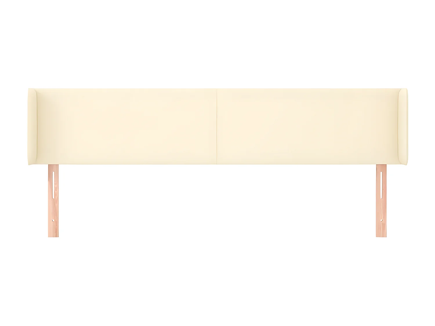 Cabecero de cuero sintético color crema 163x16x78/88 cm