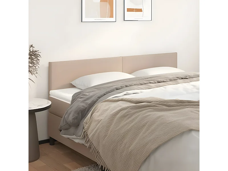 Cabeceira cama 2 peças couro artificial 90x5x78/88 cm cappuccino