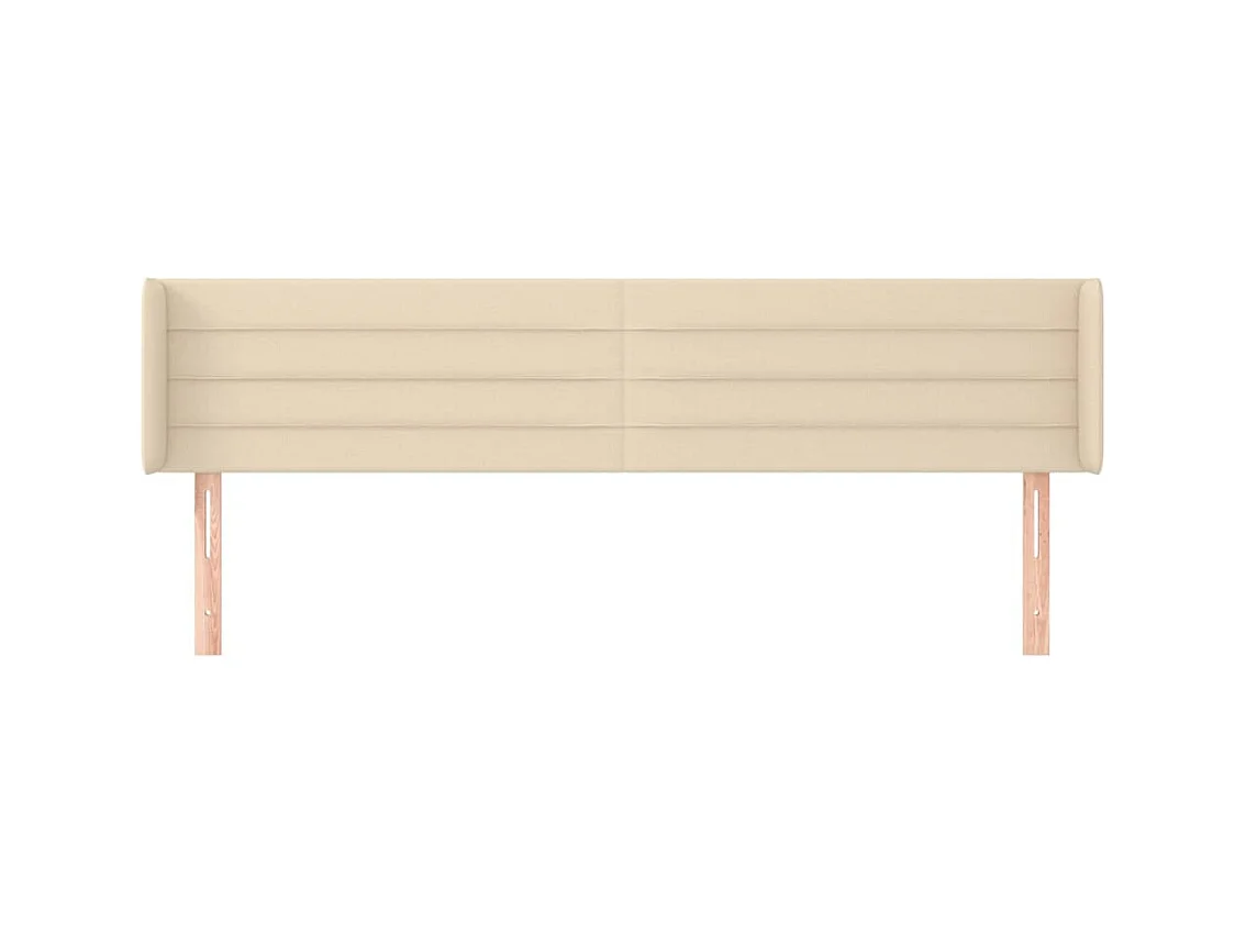 Cabecero de tela color crema 183x16x78/88 cm