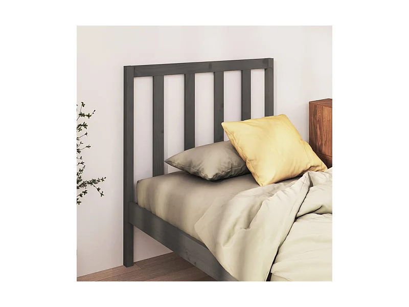 Tête de lit Gris 95x4x100 cm Bois massif de pin