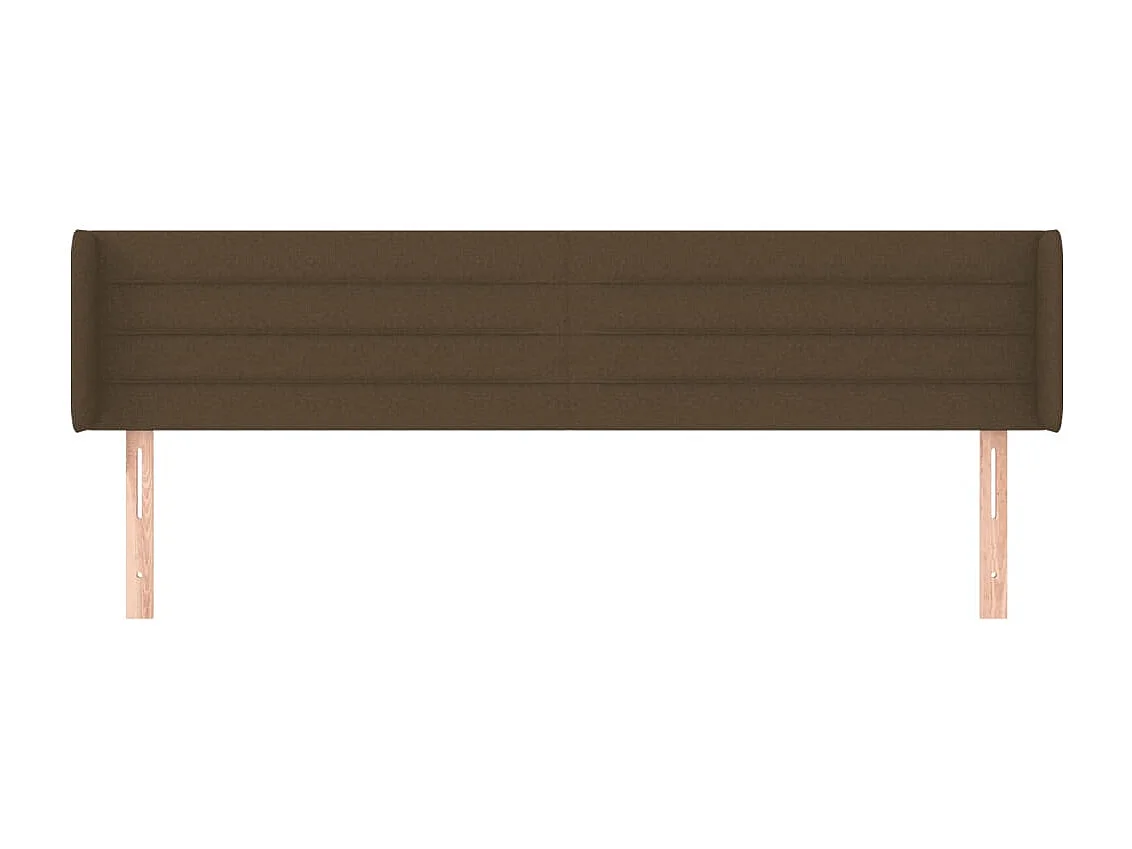 Tête de lit avec oreilles Marron Foncé 163x16x78/88 cm Tissu