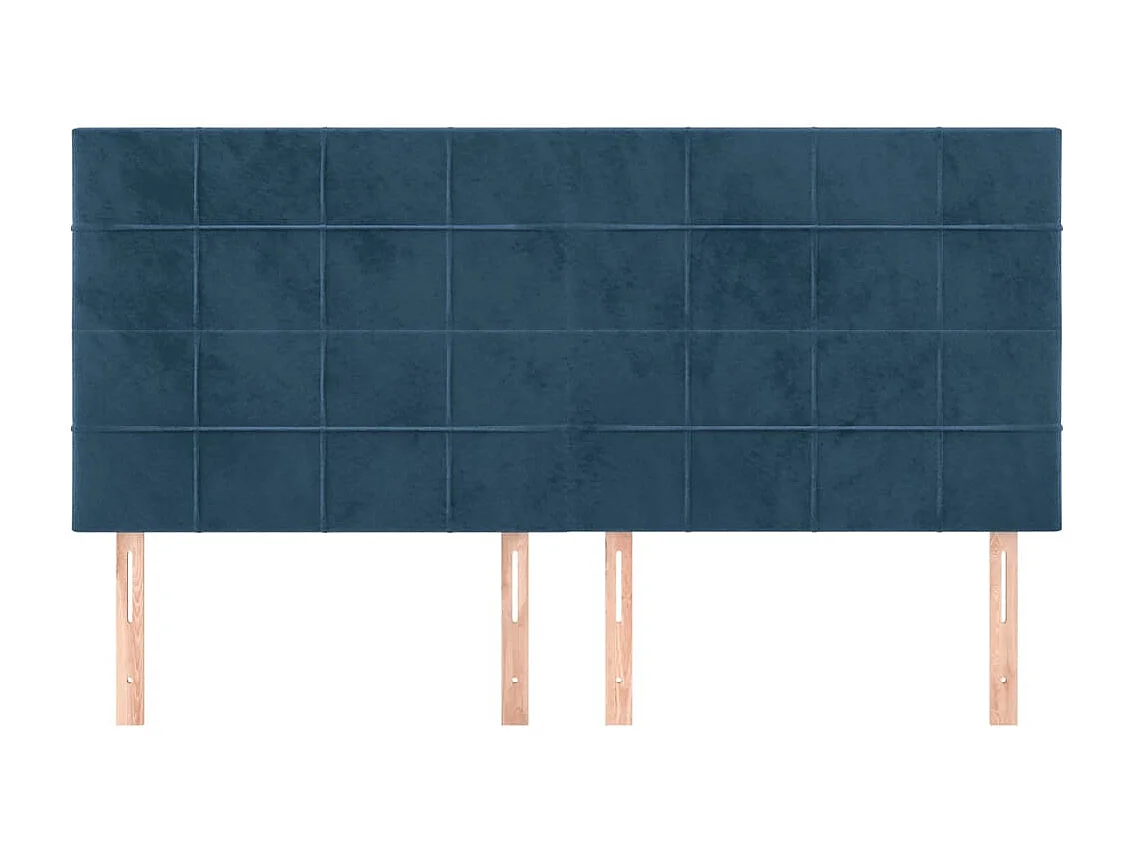 Tête de lit 4 pièces Bleu foncé 90x5x78/88 cm Velours