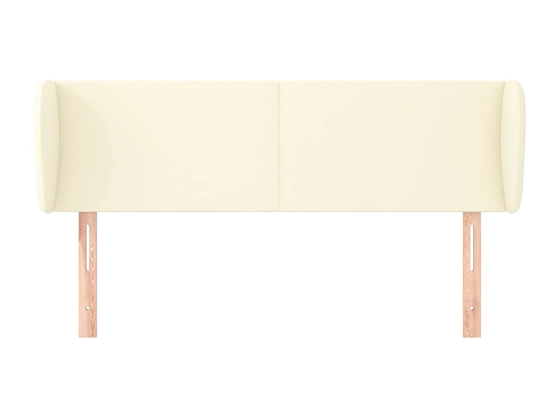 Tête de lit avec oreilles Crème 147x23x78/88 cm Similicuir