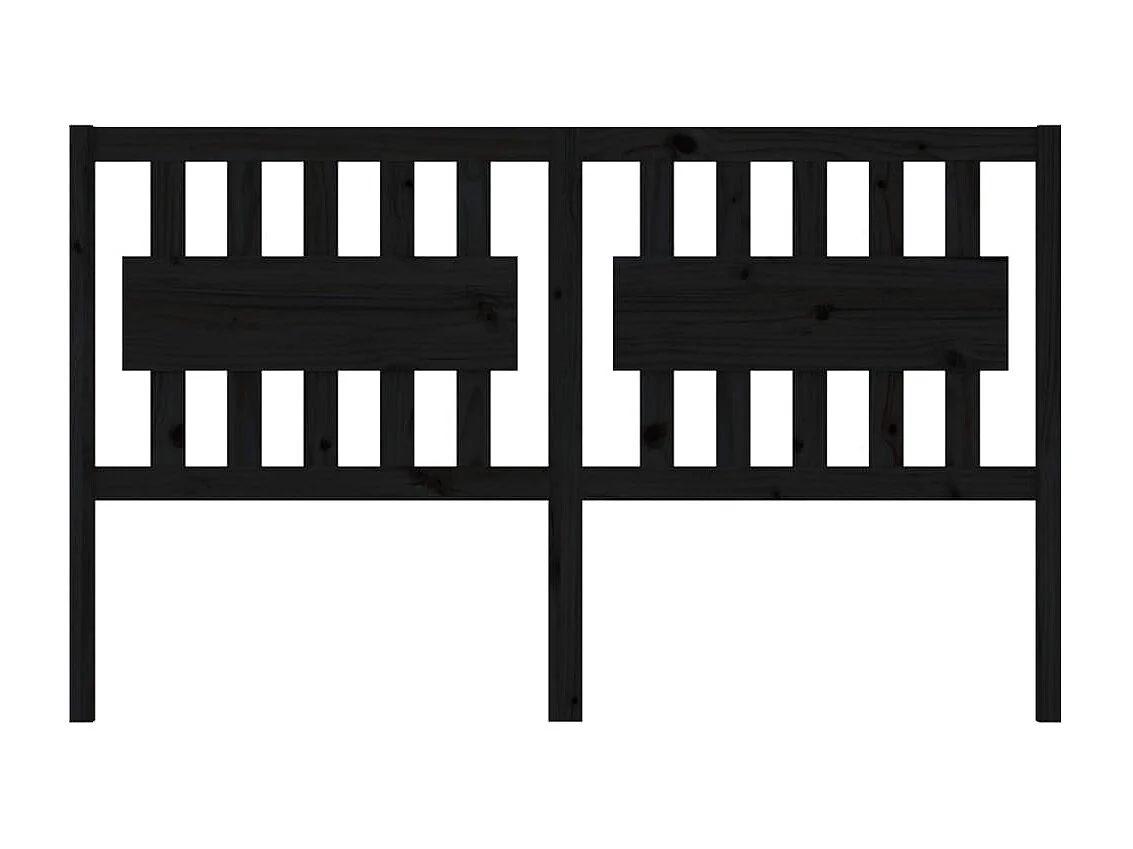 Tête de lit Noir 155,5x4x100 cm Bois massif de pin