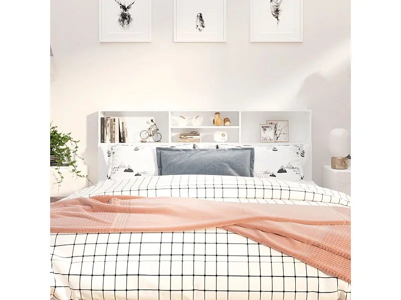 Mueble cabecero blanco 180x19x103,5 cm