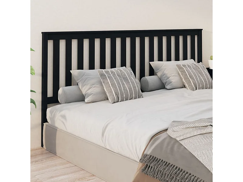 Cabeceira de cama 206x6x101 cm pinho maciço preto