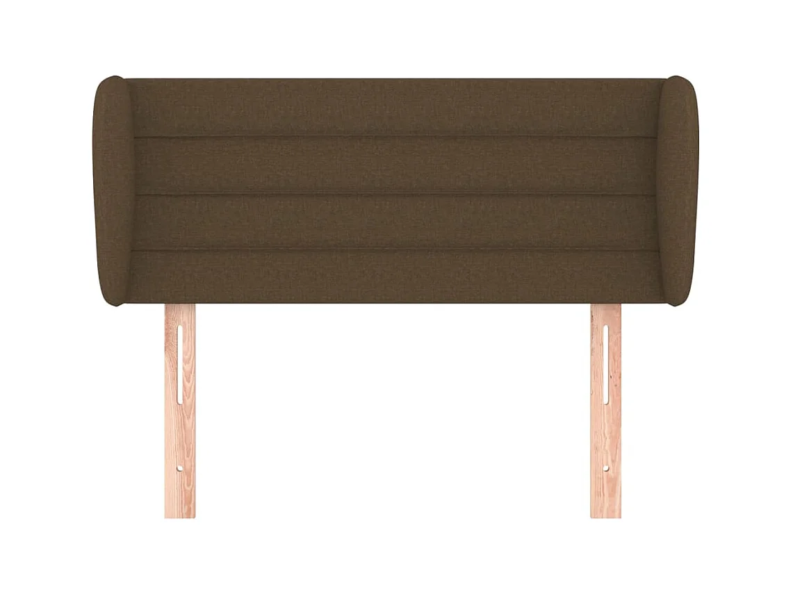 Tête de lit avec oreilles Marron foncé 93x23x78/88 cm Tissu