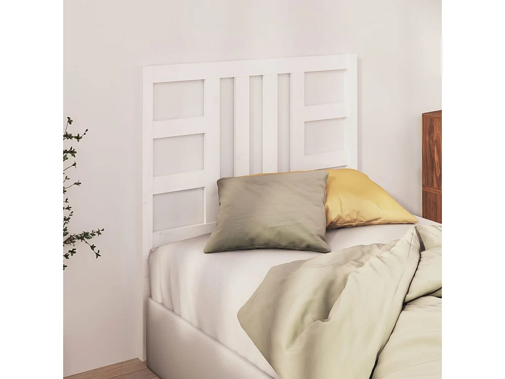 Cabeceira de cama 81x4x100 cm pinho maciço branco
