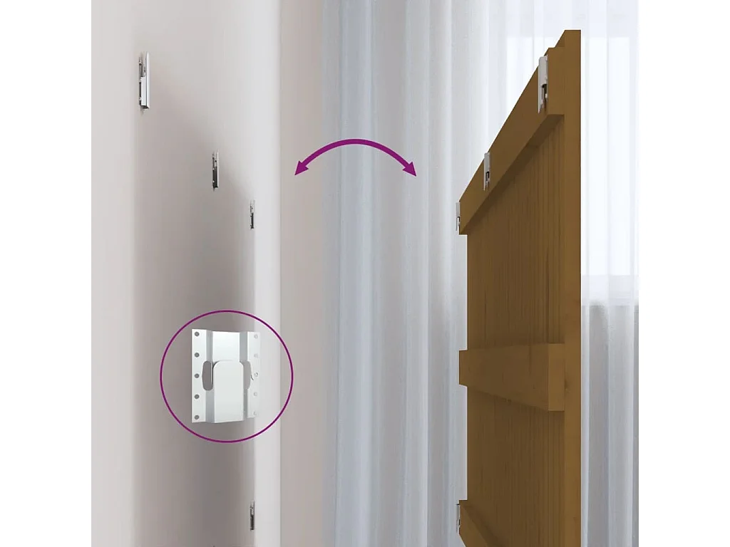 Tête de lit murale Marron miel 140x3x60 cm Bois massif de pin