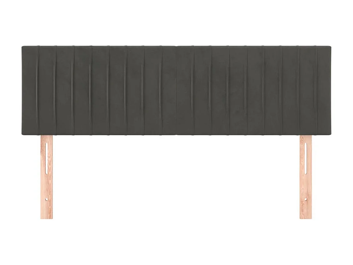 Tête de lit 2 pièces Gris foncé 72x5x78/88 cm Velours