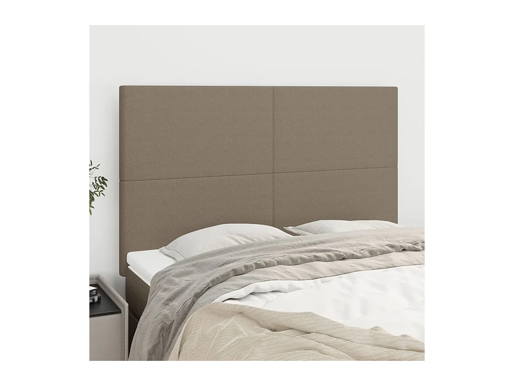 Tête de lit 4 pièces Taupe 72x5x78/88 cm Tissu