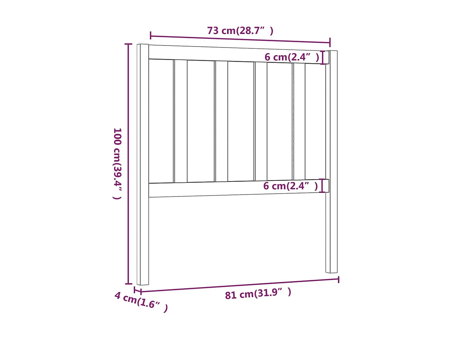 Hoofdbord 81x4x100 cm massief grenenhout honingbruin