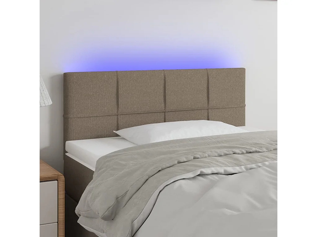Tête de lit à LED Taupe 80x5x78/88 cm Tissu