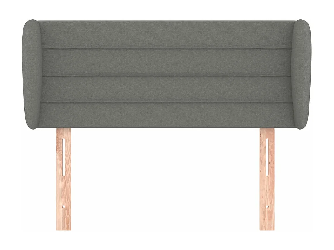 Tête de lit avec oreilles Gris foncé 103x23x78/88 cm Tissu