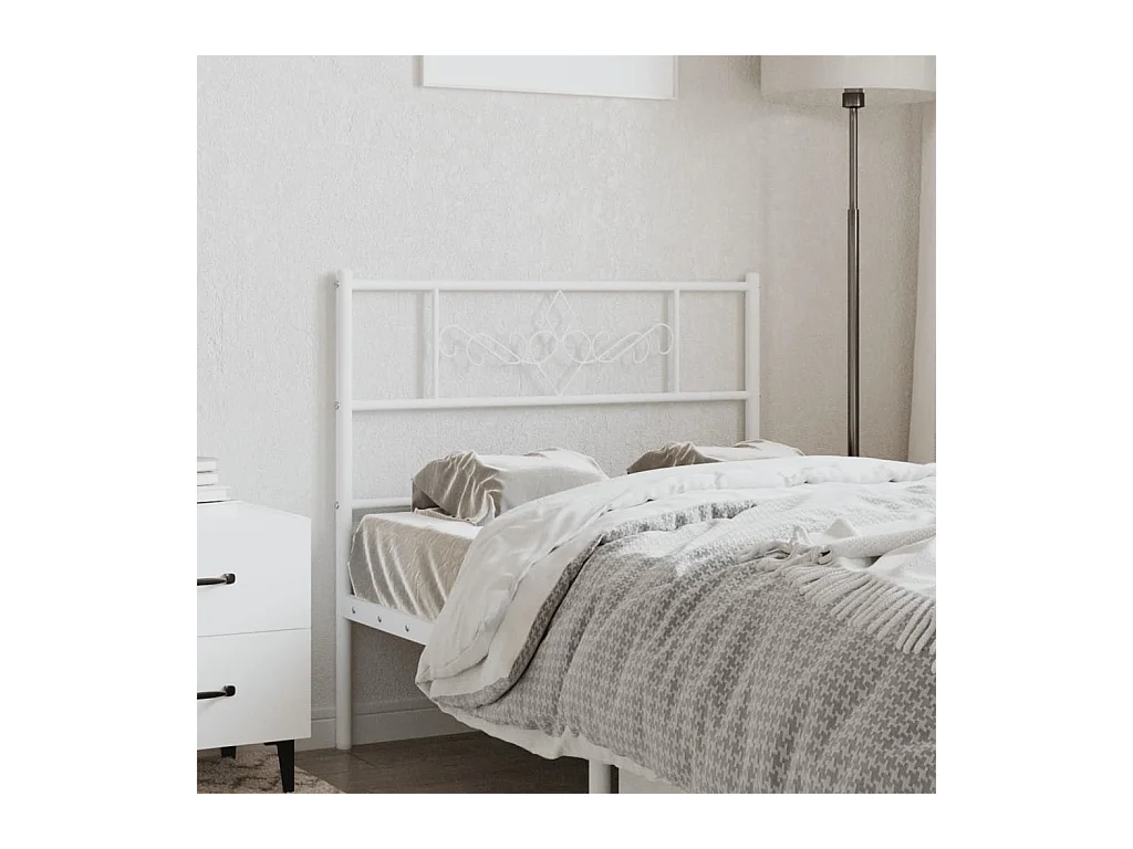 Tête de lit métal blanc 75 cm