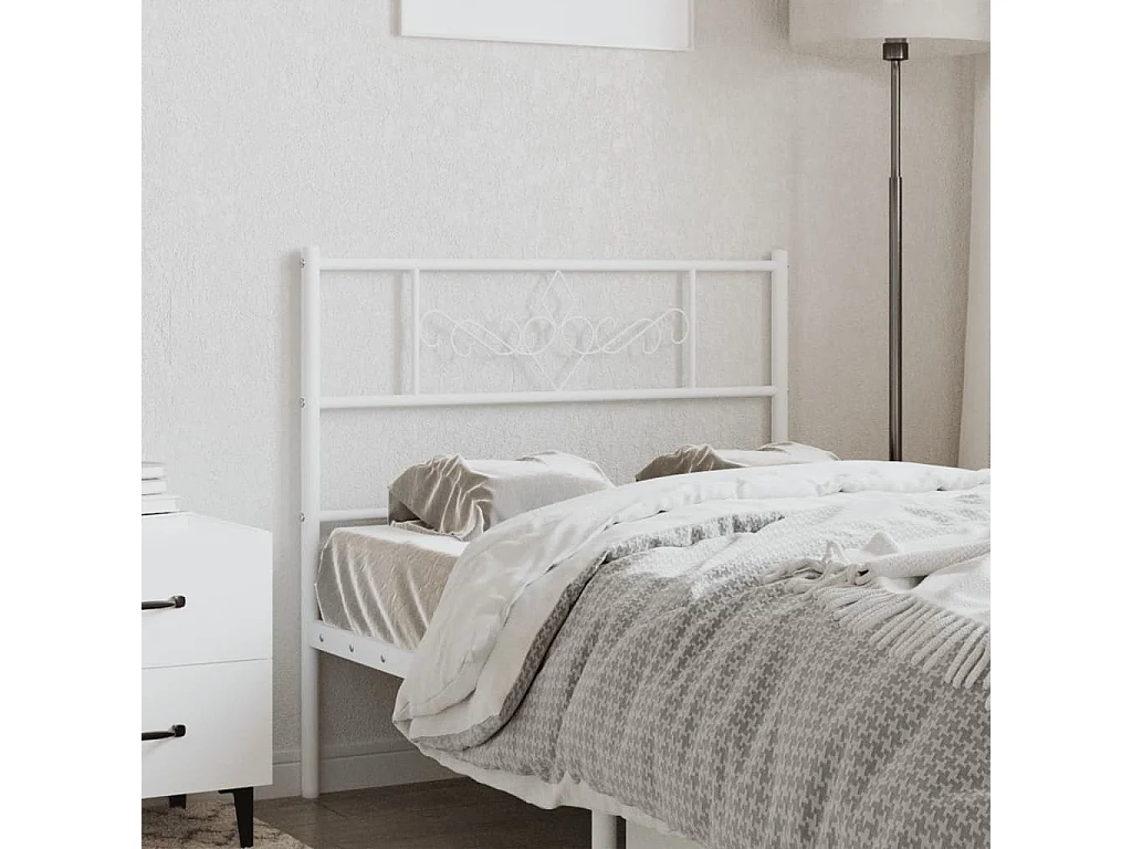 Tête de lit métal blanc 75 cm