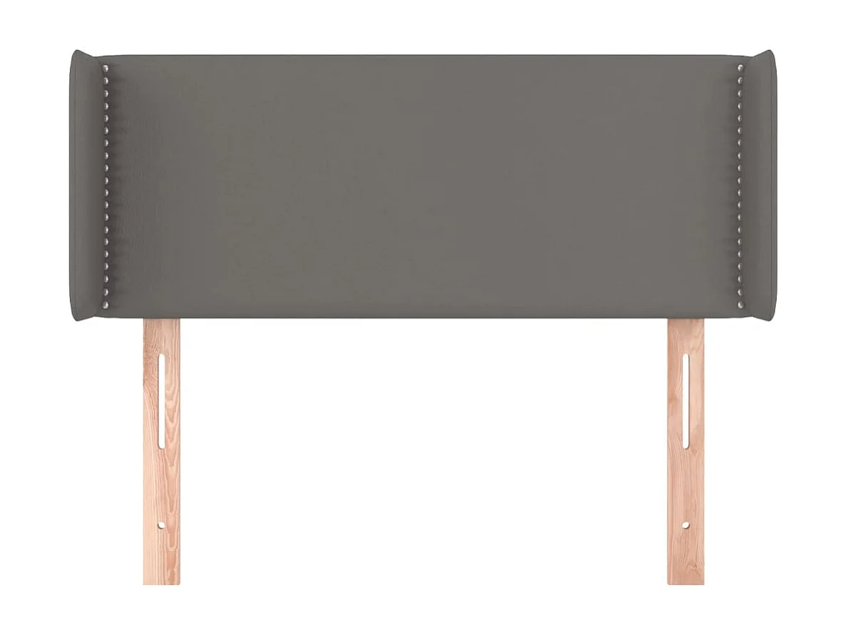 Cabecero de cuero sintético gris 83x16x78/88 cm