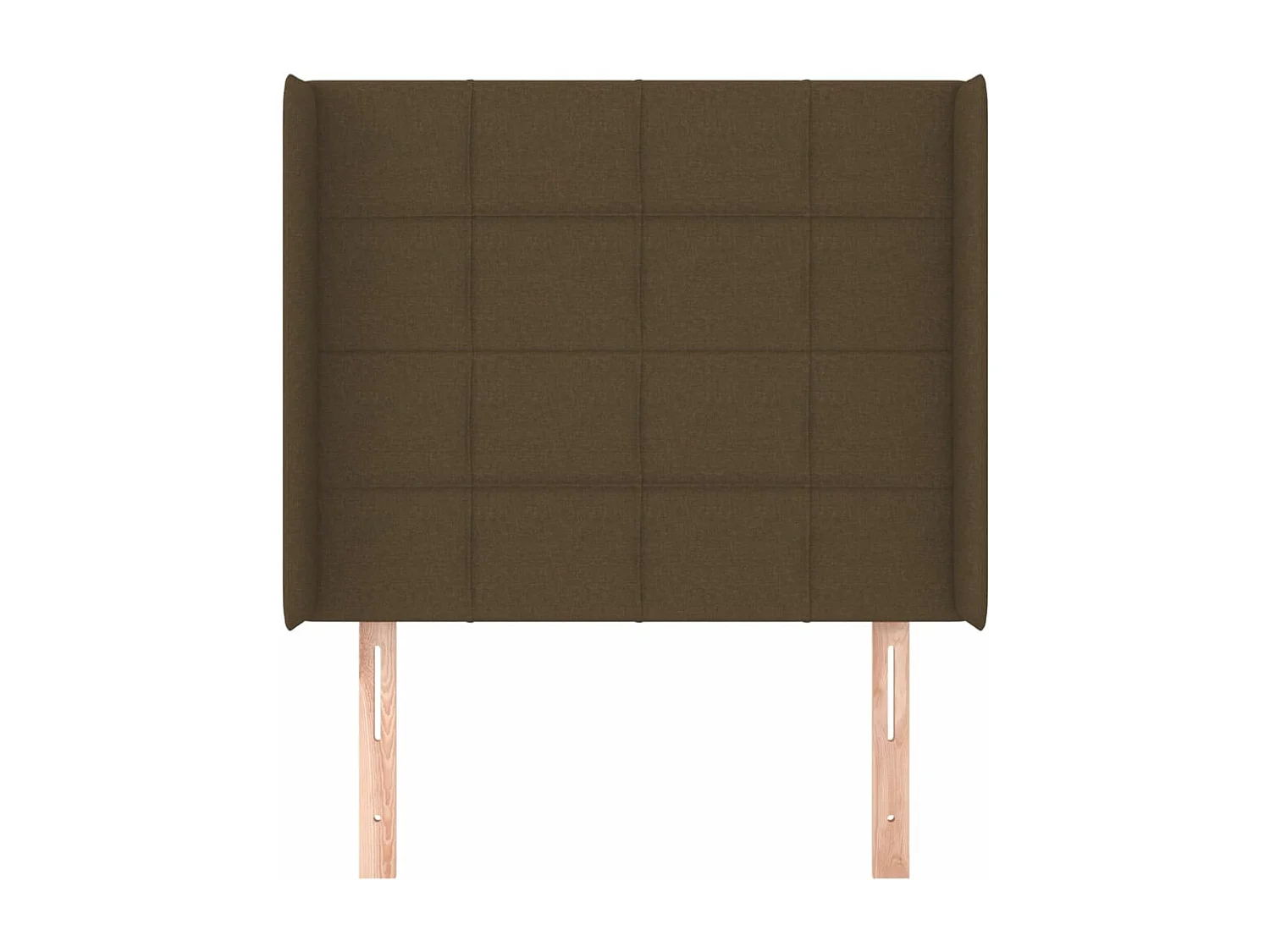 Tête de lit avec oreilles Marron foncé 103x16x118/128 cm Tissu