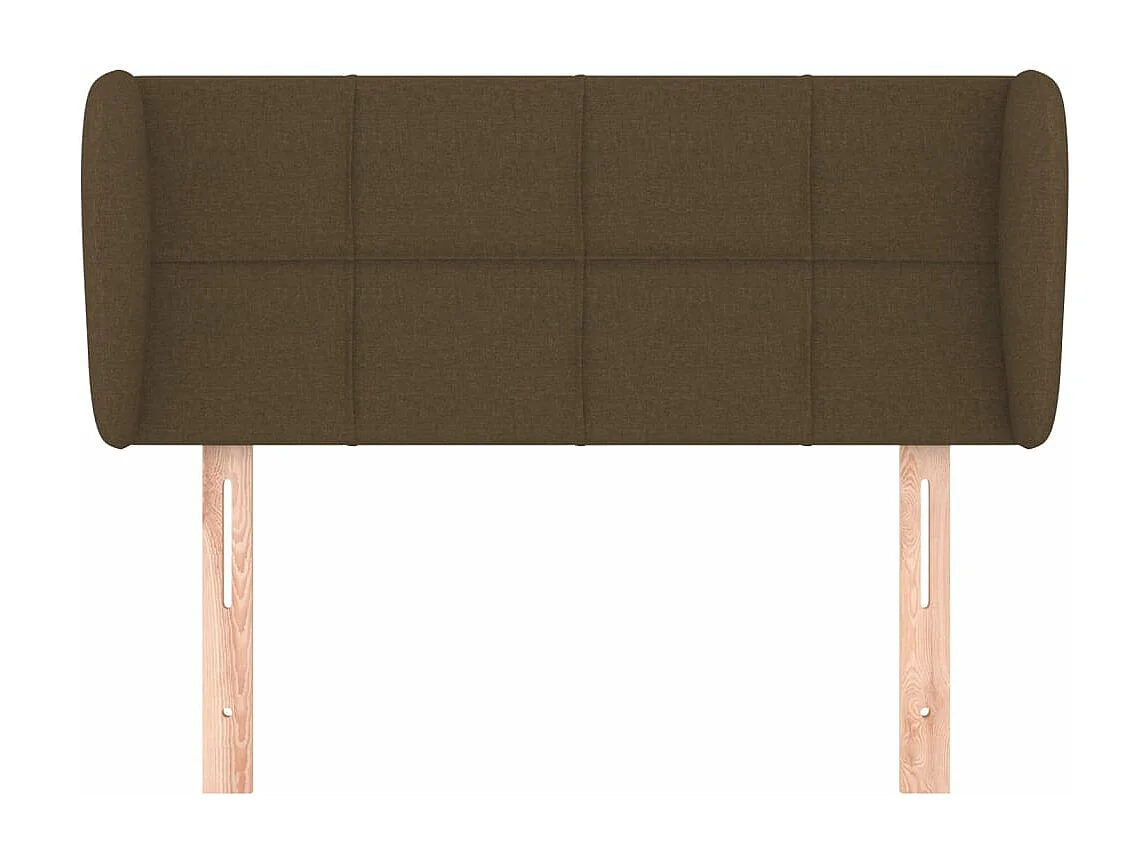 Tête de lit avec oreilles Marron foncé 93x23x78/88 cm Tissu