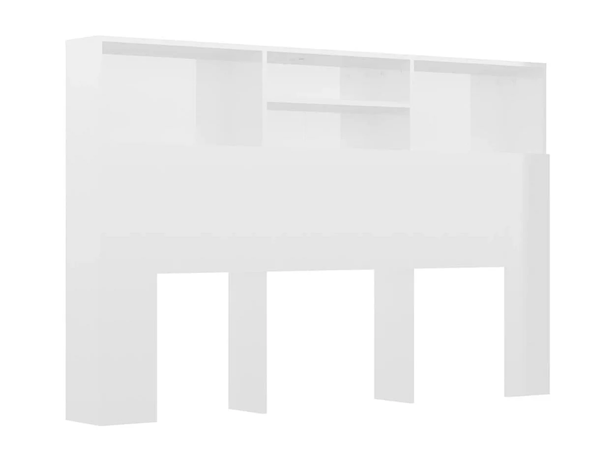 Armoire de tête de lit Blanc brillant 160x19x103,5 cm