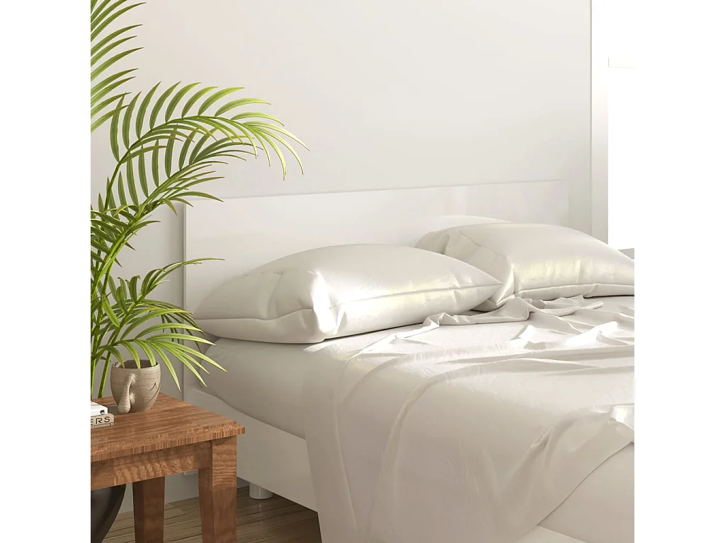 Cabecero cama madera contrachapada blanco brillo 160x1,5x80 cm