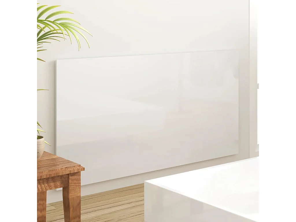 Cabecero cama madera contrachapada blanco brillo 160x1,5x80 cm