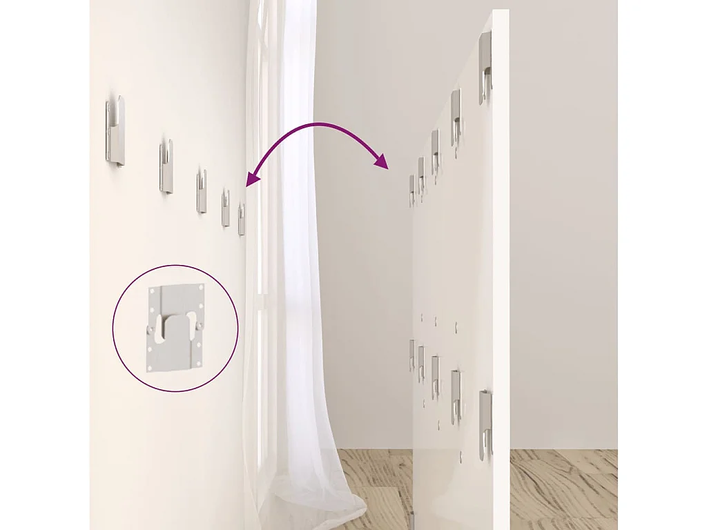 Cabecero cama madera contrachapada blanco brillo 160x1,5x80 cm