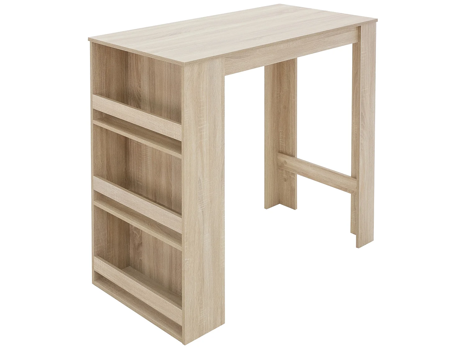 Mesa de bar de roble Sonoma con 3 estantes mesa de bistro de cocina ML-DESIGN