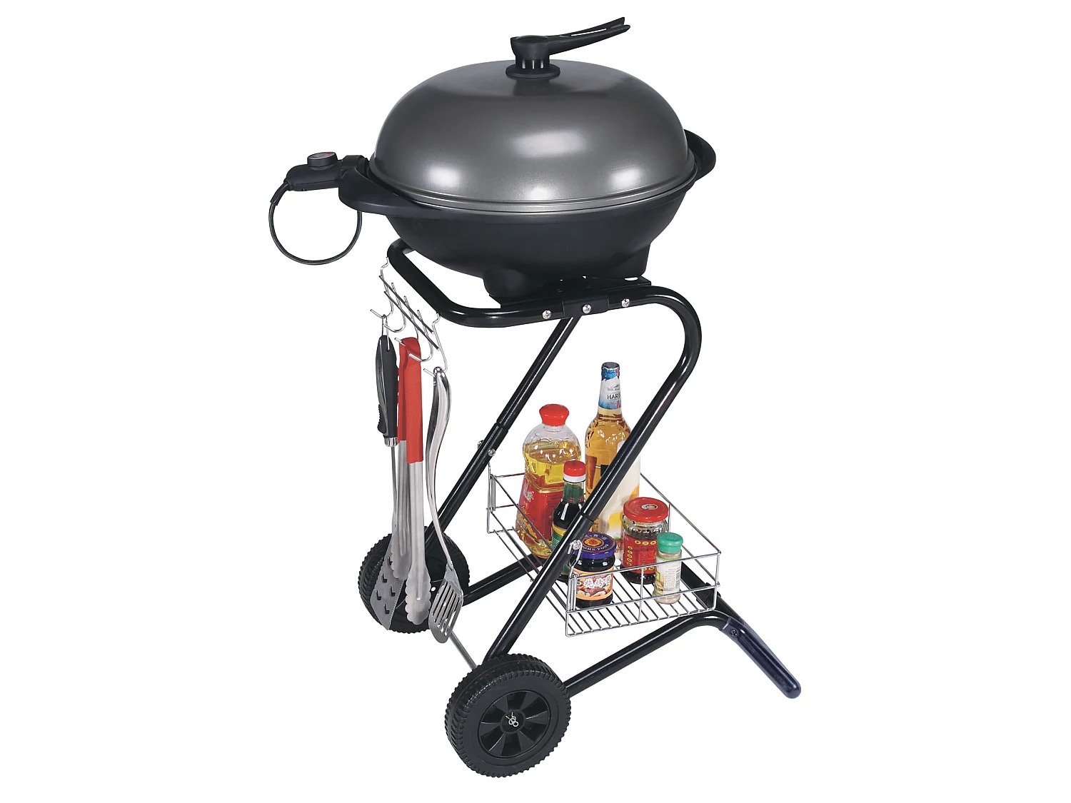 Barbecue électrique sur pied 2en1 BBQ avec couvercle thermostat 2000W ML-DESIGN