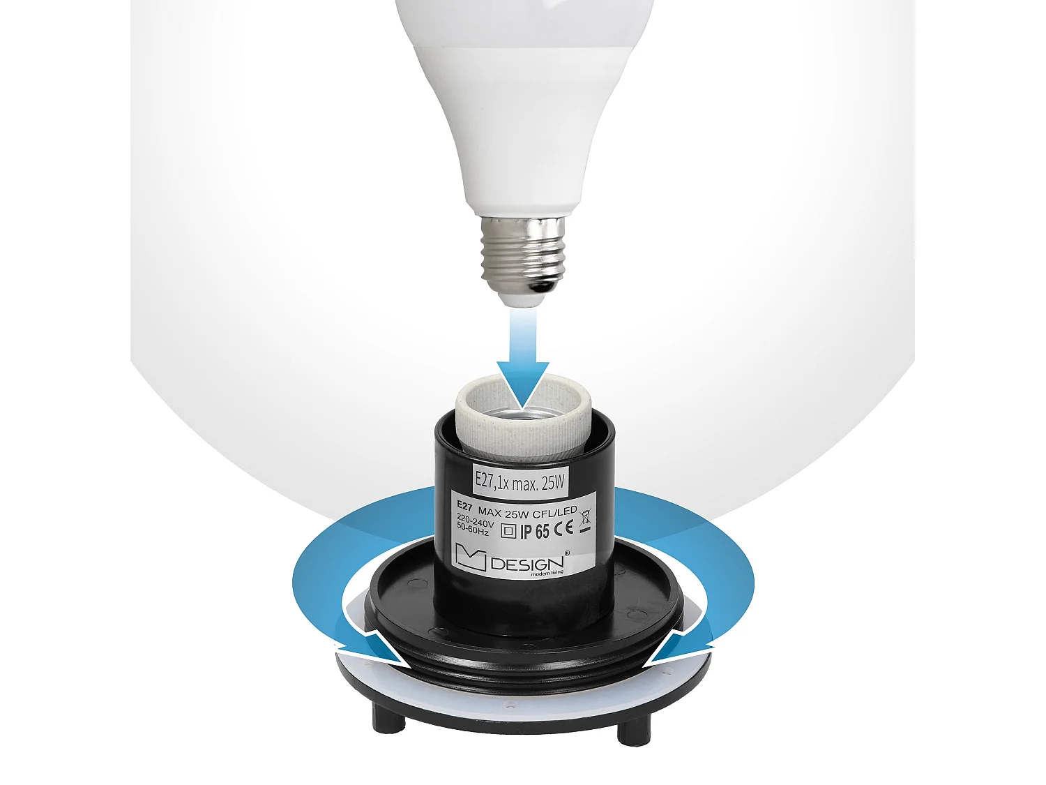 Lampe boule à LED pour jardin ronde blanc extérieur/intérieur ML-DESIGN