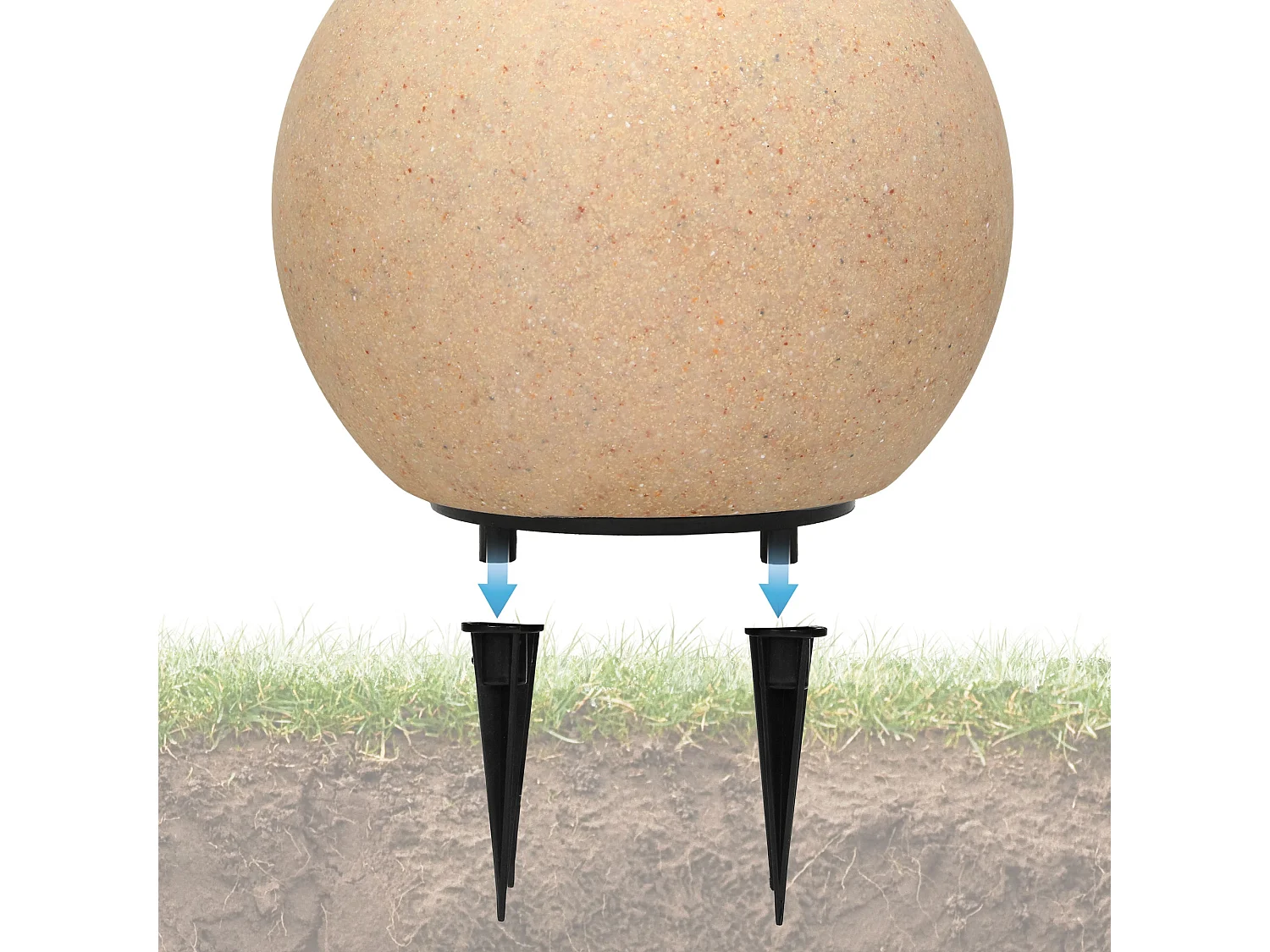 Lampe boule à LED pour jardin avec piquet de terre aspect pierre ML-DESIGN