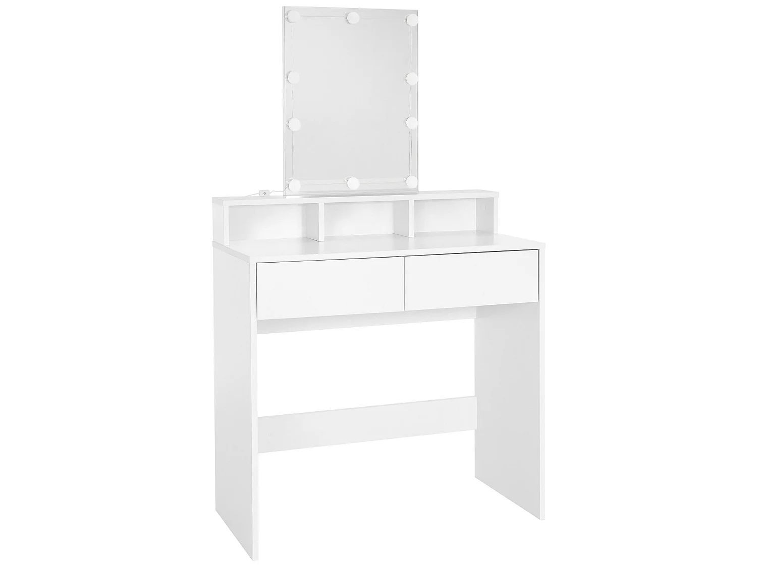 Tavolino da toilette con specchio e LED Tavolino da trucco MDF con 2 cassetti ML-DESIGN