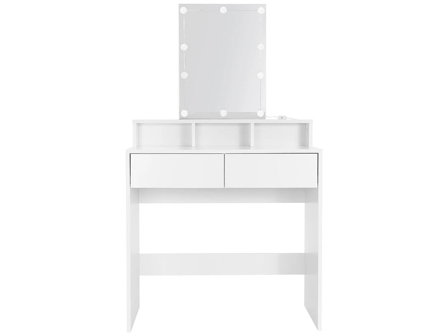 Tavolino da toilette con specchio e LED Tavolino da trucco MDF con 2 cassetti ML-DESIGN