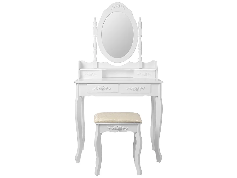 Meuble table de maquillage coiffeuse commode avec tabouret miroir ML-DESIGN