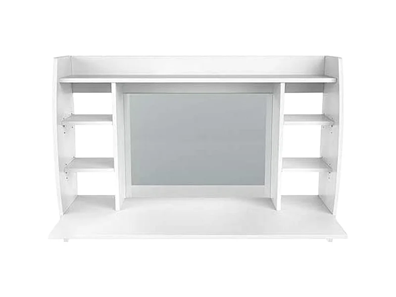 Table de maquillage suspendue MDF blanc avec miroir 110x75x48,5 cm ML-DESIGN
