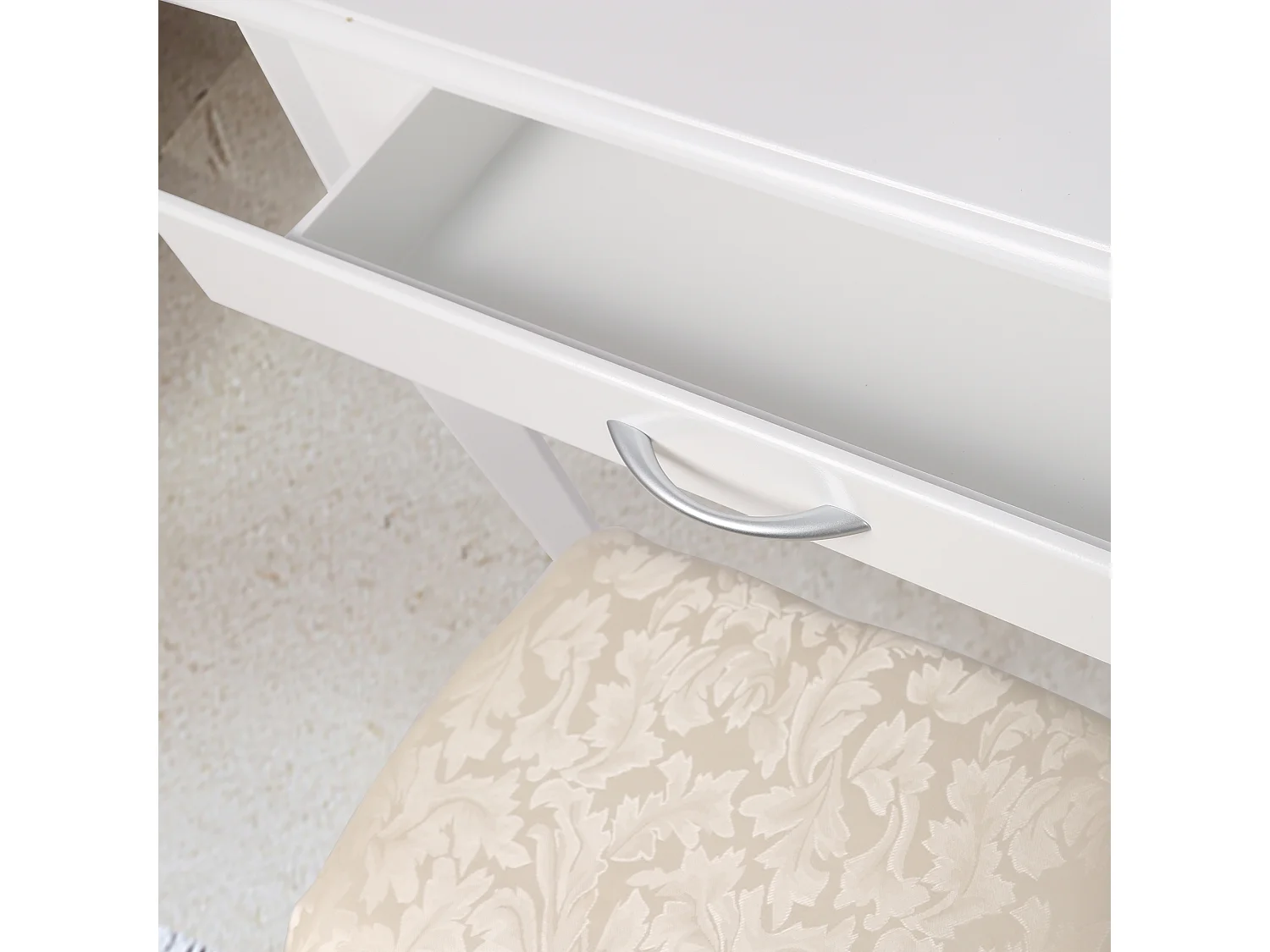 Coiffeuse table de maquillage commode blanc MDF ML-DESIGN
