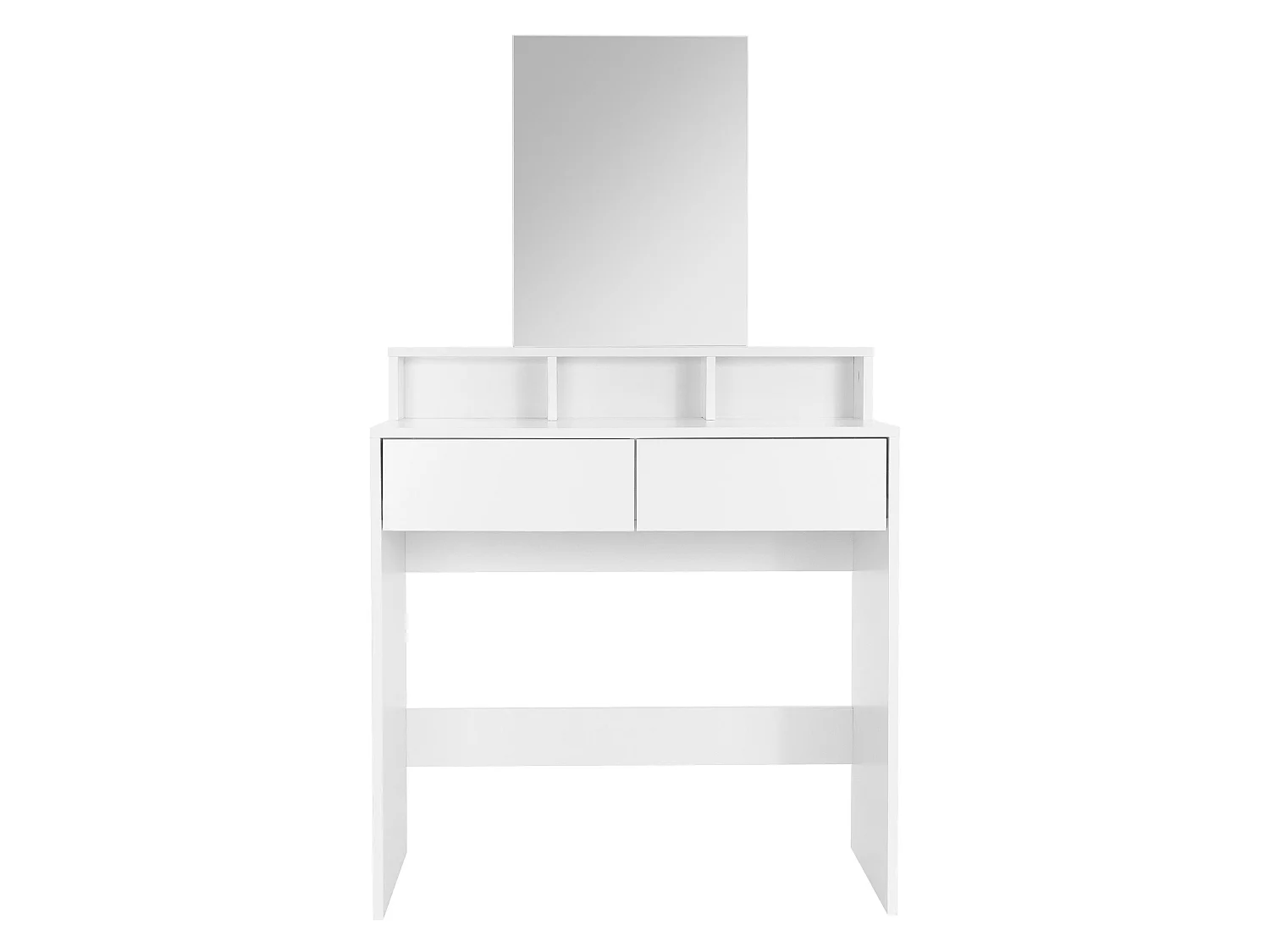 Tocador con cajones espejo y taburete maquillaje MDF blanco ML-DESIGN
