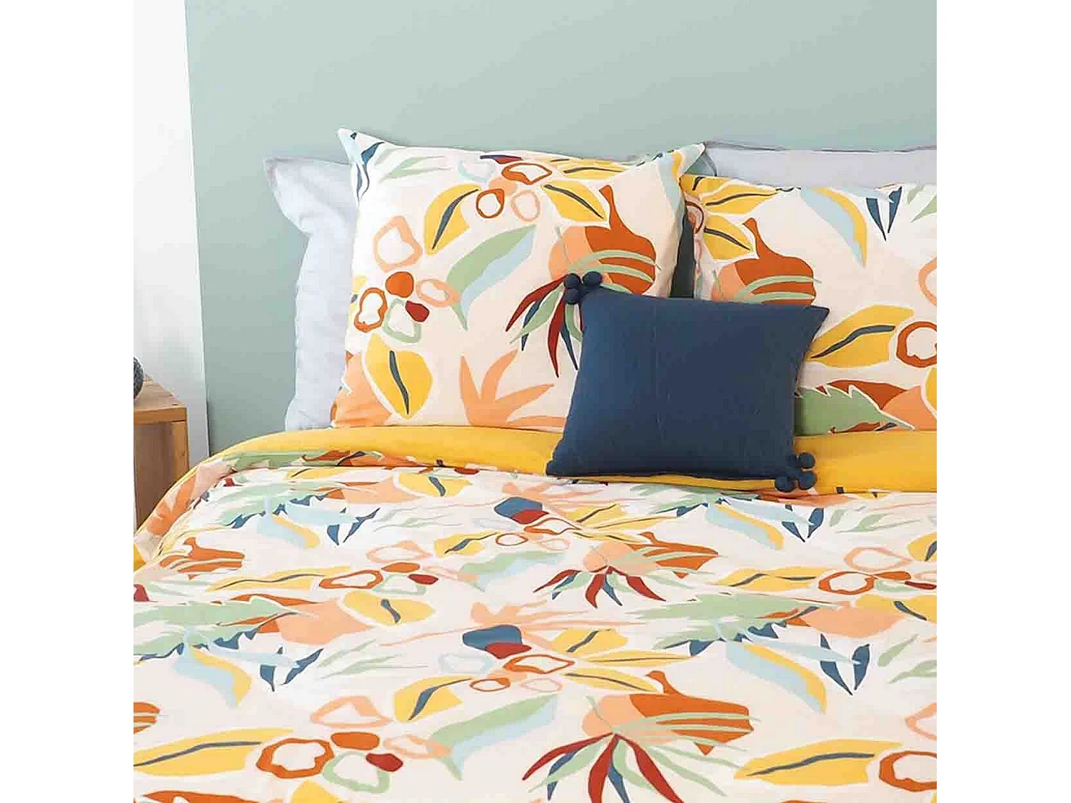 Housse de couette 220x240 + 2 taies d'oreiller 63x63 Coton Lucia