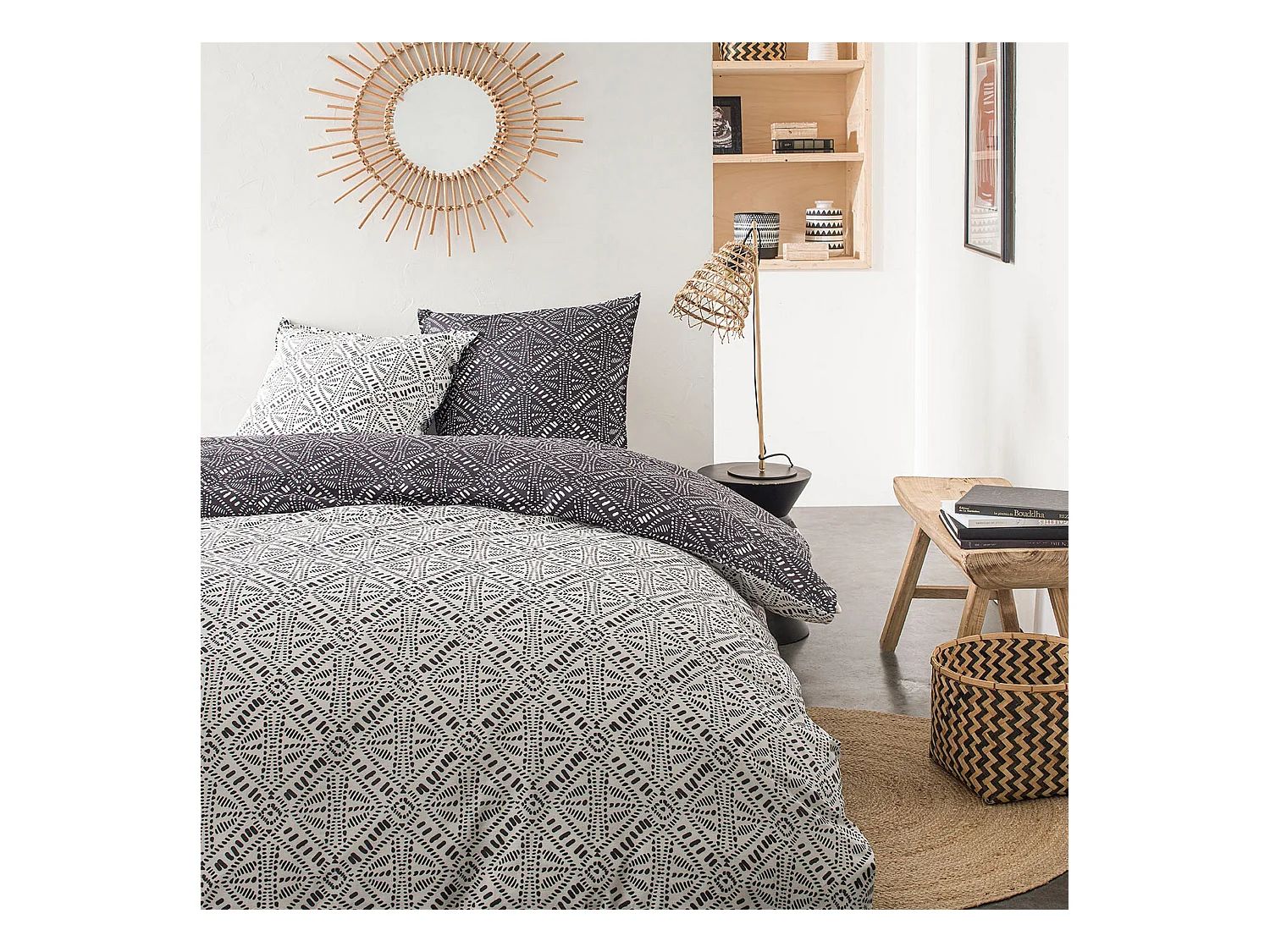 Parure de couette Réversible Today 100% Coton 57 fils 5.3 : Taille - 220 x 240 cm