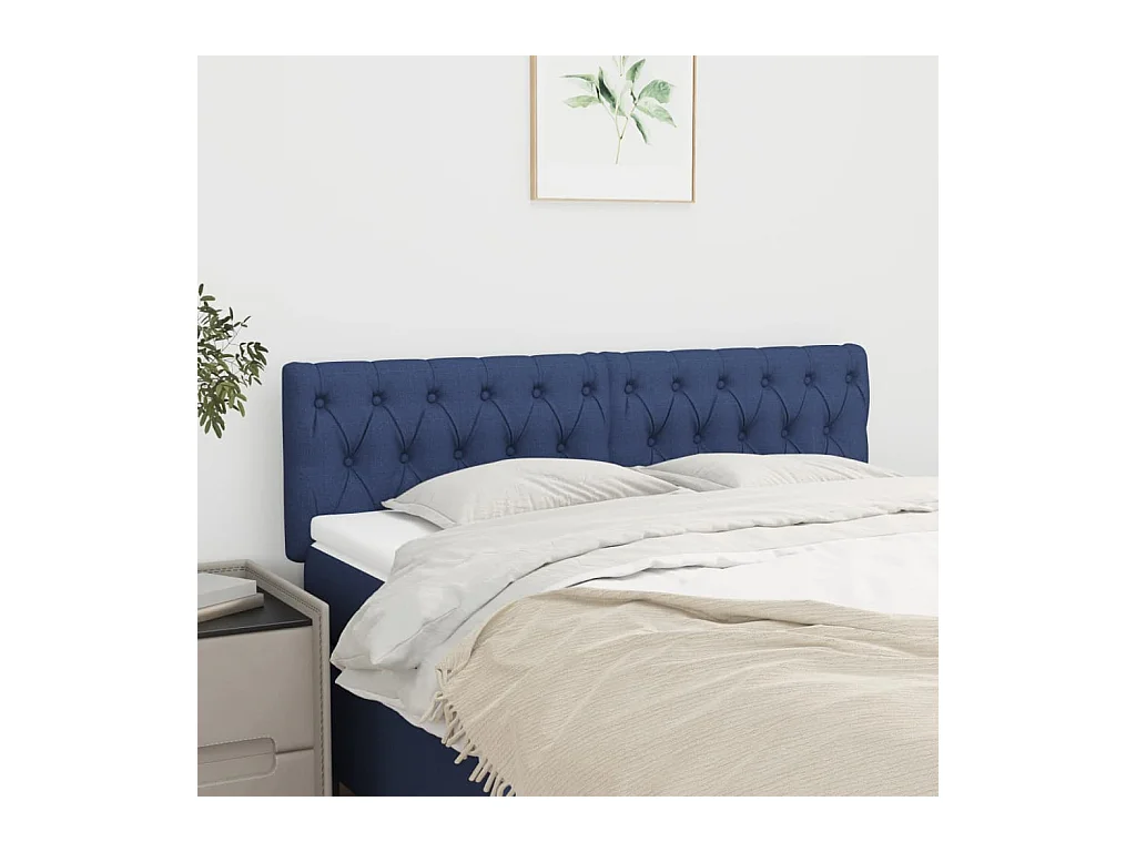 Tête de lit 2 pièces Bleu 72x7x78/88 cm Tissu