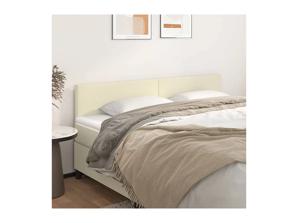 Tête de lit 2 pièces Crème 80x5x78/88 cm Similicuir