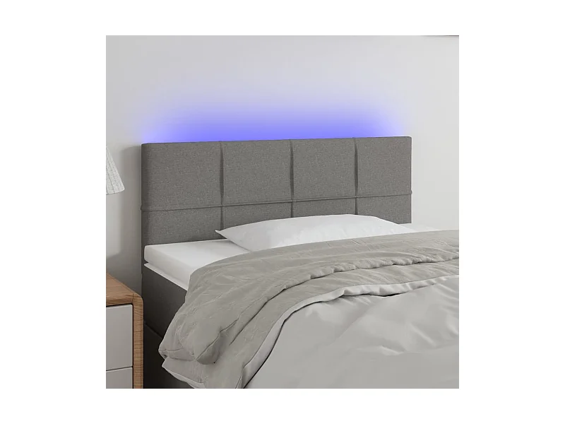 Tête de lit à LED Gris foncé 80x5x78/88 cm Tissu