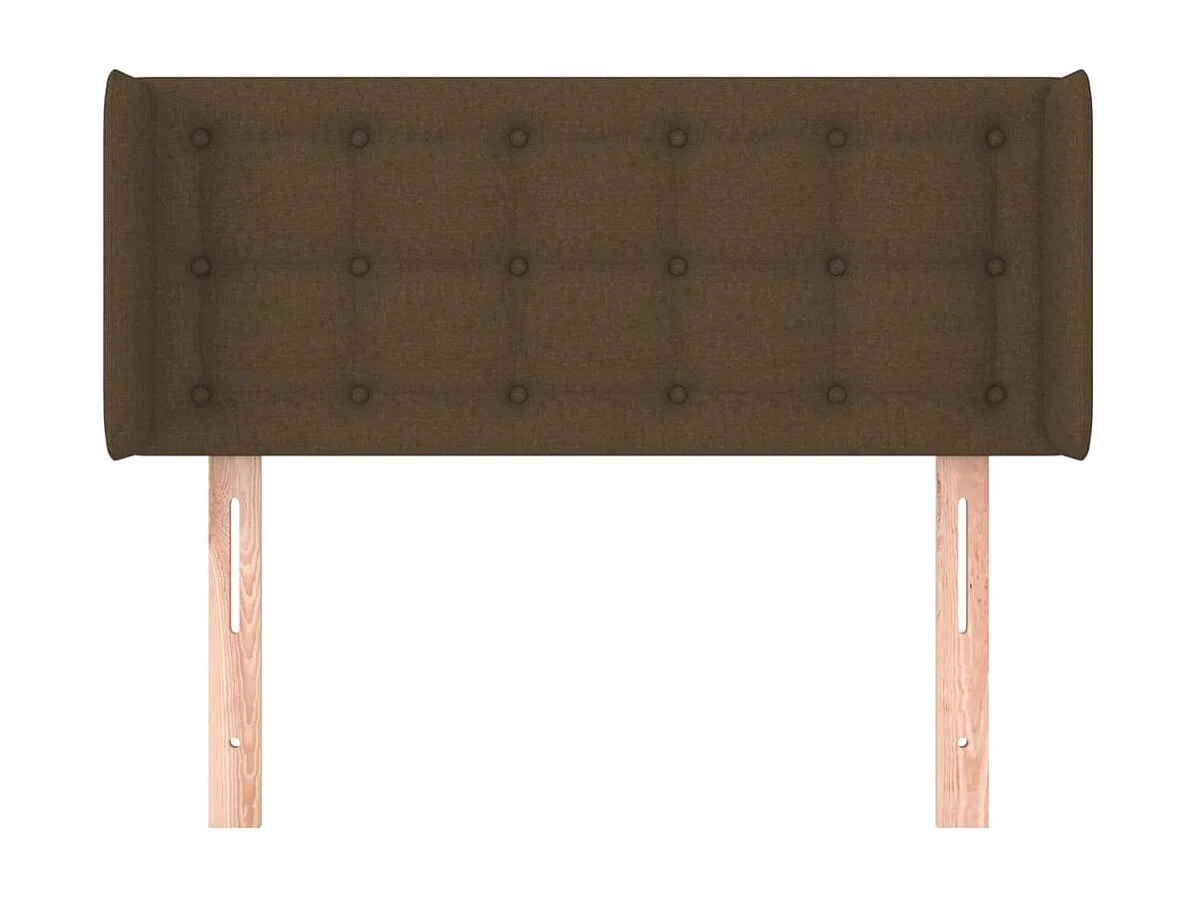 Tête de lit avec oreilles Marron Foncé 83x16x78/88 cm Tissu