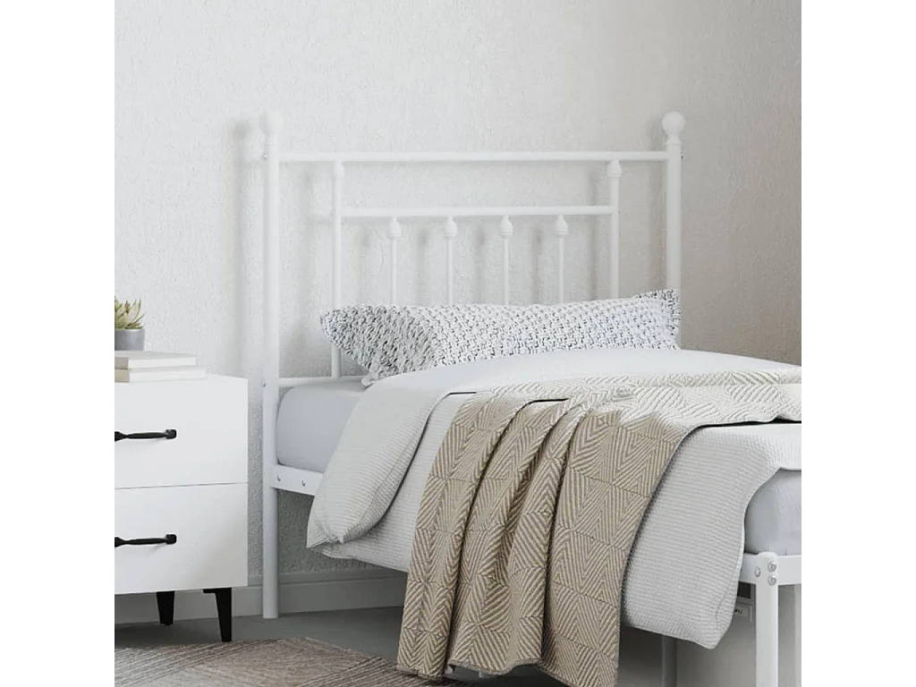 Tête de lit métal blanc 80 cm